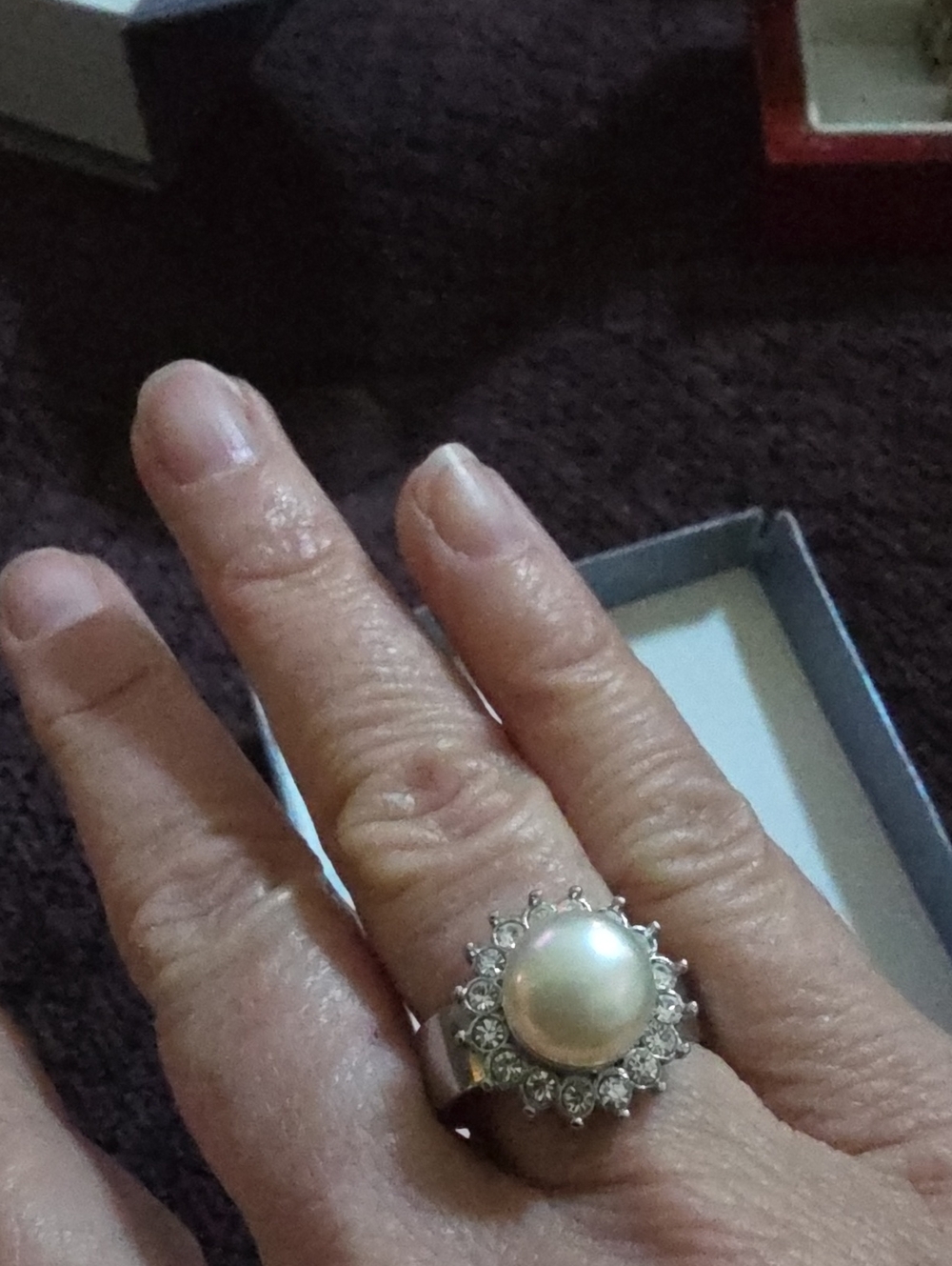 Classic Pearl Halo Ring in White